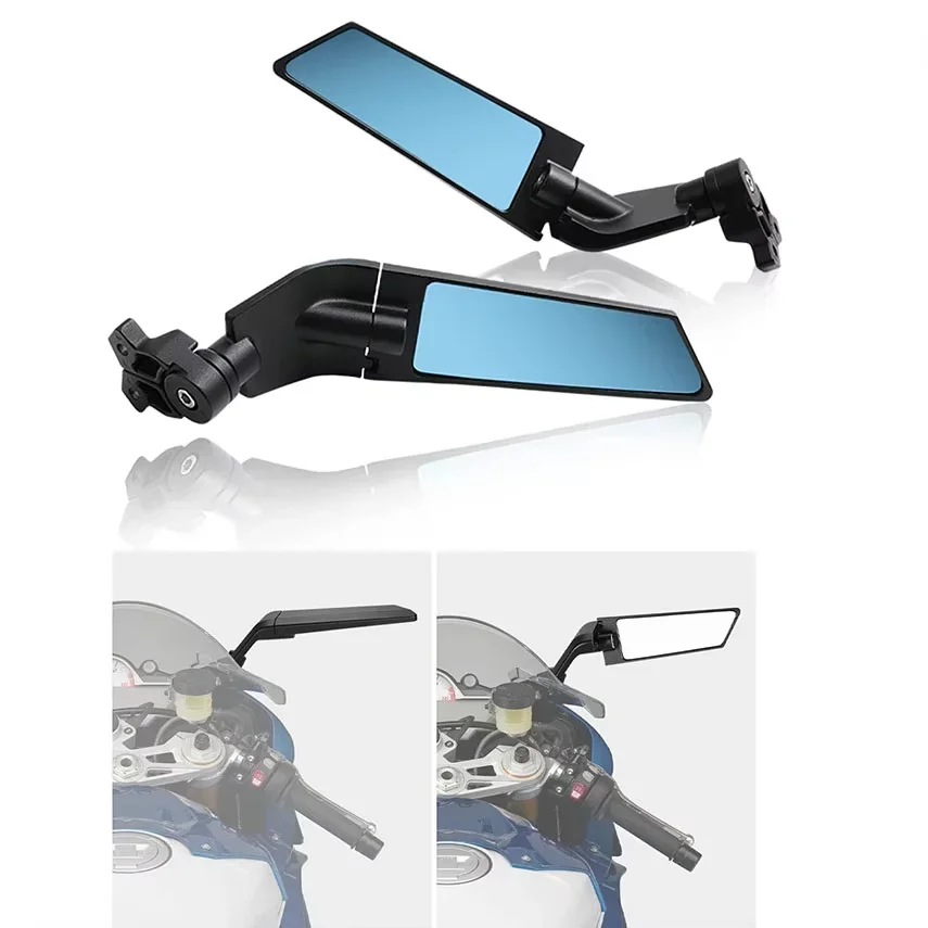 

Motorcycle Adjustable Aluminum Rearview Mirrors Wind Wing Mirror For KAWASAKI Ninja 400 650 ZX10R ZX6R Honda CBR Aprilia Suzuki