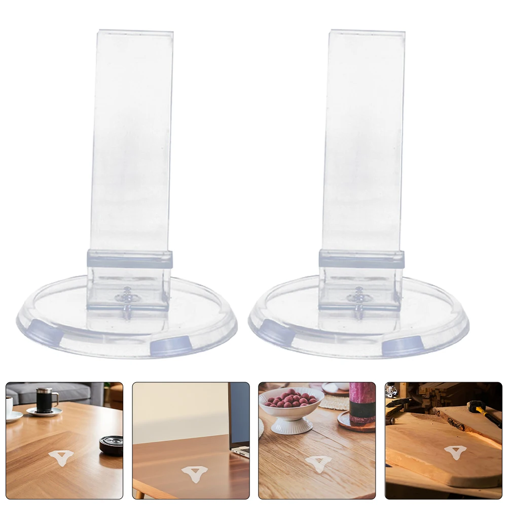 24 Pcs Transparent Cube Base Tripod Stands for Display Crystal Toy Shelf Plastic Sphere Rack