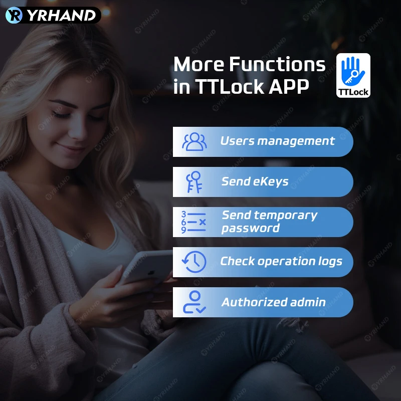 Imagem -06 - Yrhand-ttlock Inteligente Vidro Door Lock Desbloqueio Bluetooth Impressão Digital App Card Senha Controle Remoto Bloqueio de Alarme