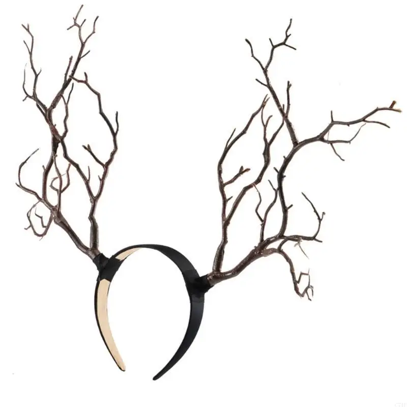 C71F แม่มดสาขาแถบคาดศีรษะปีศาจ Twig Masquerades ฮาโลวีน Headwear Party เครื่องแต่งกาย