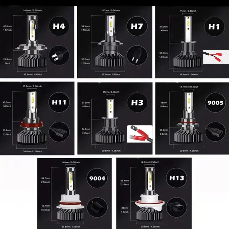 Car Headlight H4 LED H7 120W LED Bulb CANBUS H1 H3 H11 9005 9006 20000LM Auto Headlamp Fog Light Bulbs Car Headlight Car Lights