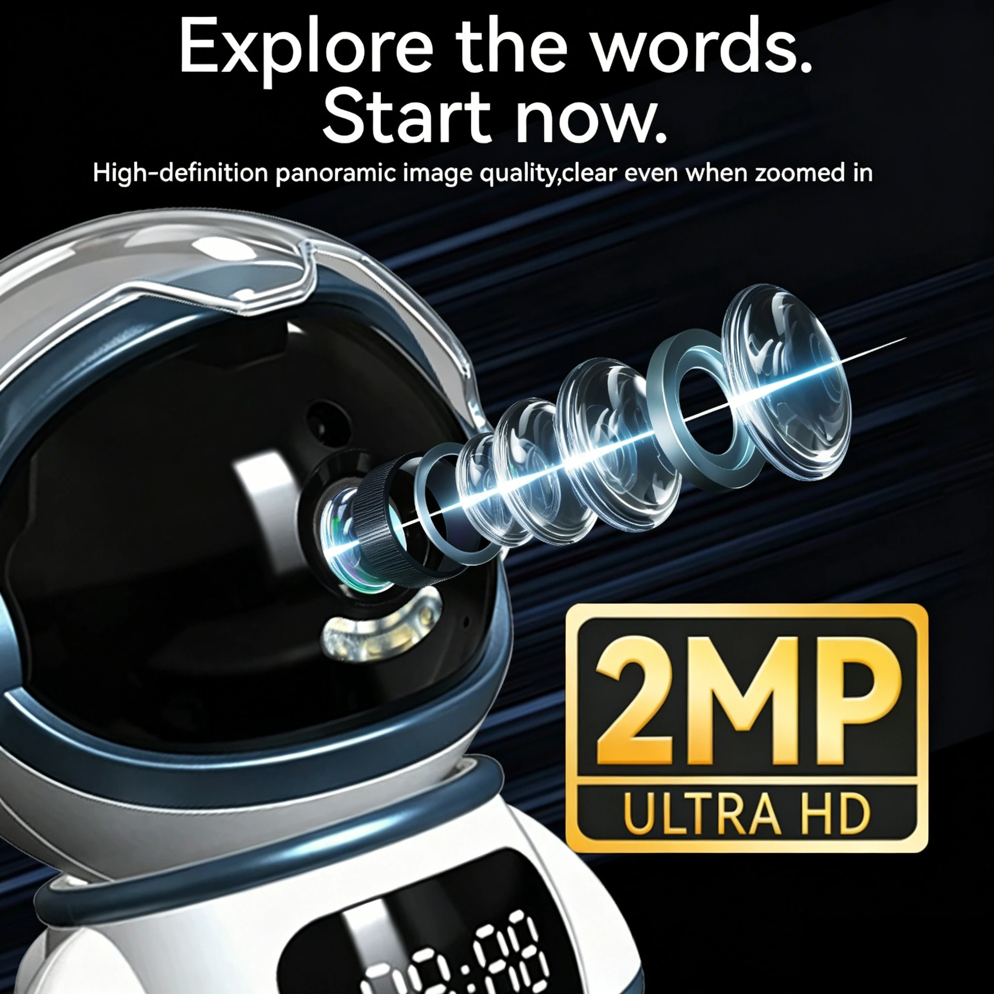 Night Vision Webcam Pet Camera Robot Baby Monitor Motion Detection Tuya Smart 2MP PTZ WiFi Camera Indoor Astronaut Two Way Audio