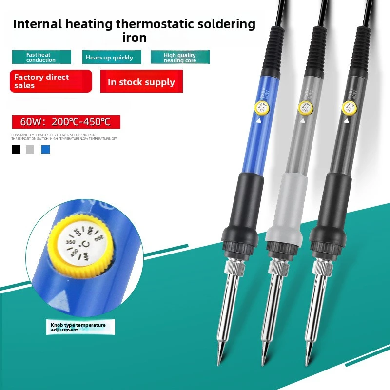 

Handheld Temperature Adjustable Soldering Iron 60W Thermostatic Blue Household Set