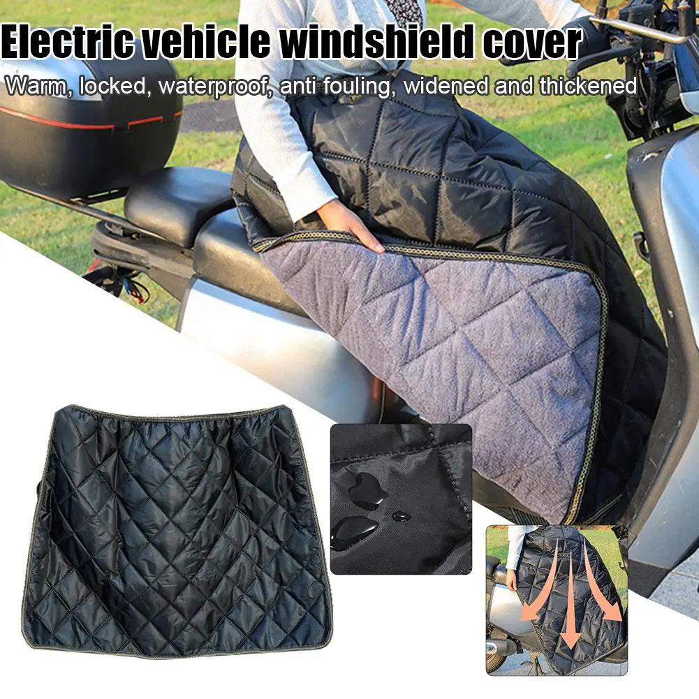 Electric Vehicle Windshield Cover Waterproof Windproof Warm Knee Pad For Scooter Moped Winter Riding Accessory Thickened De G6R7