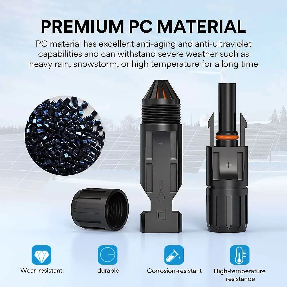 Y&H 2 Pairs Male＆Female Waterproof PV Cable Connector for Solar Panels PV Systems and Wire Connection image 3