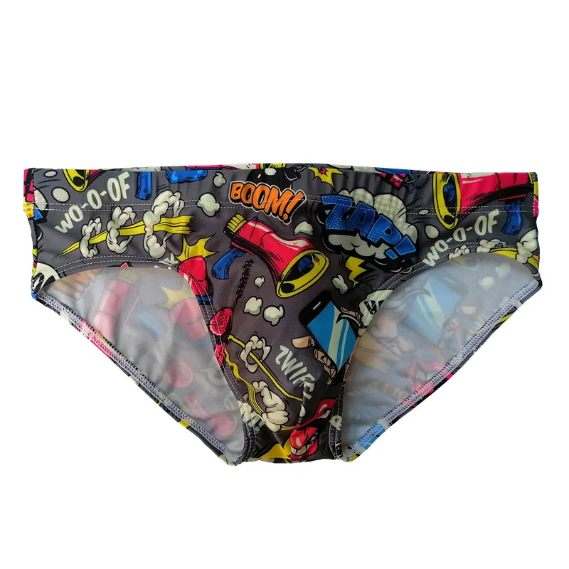 

Модные мужские плавки для плавания, новые, с низкой талией, на шнурке, с европейским и американским принтом, быстросохнущие, BS429