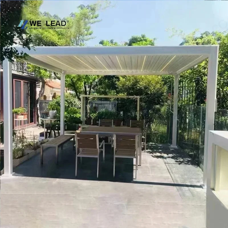 Weleadalu Custom Heavy Duty Motorized Powder Coated Aluminum Louvre Roof Bioclimatic Eco-Friendly Waterproof