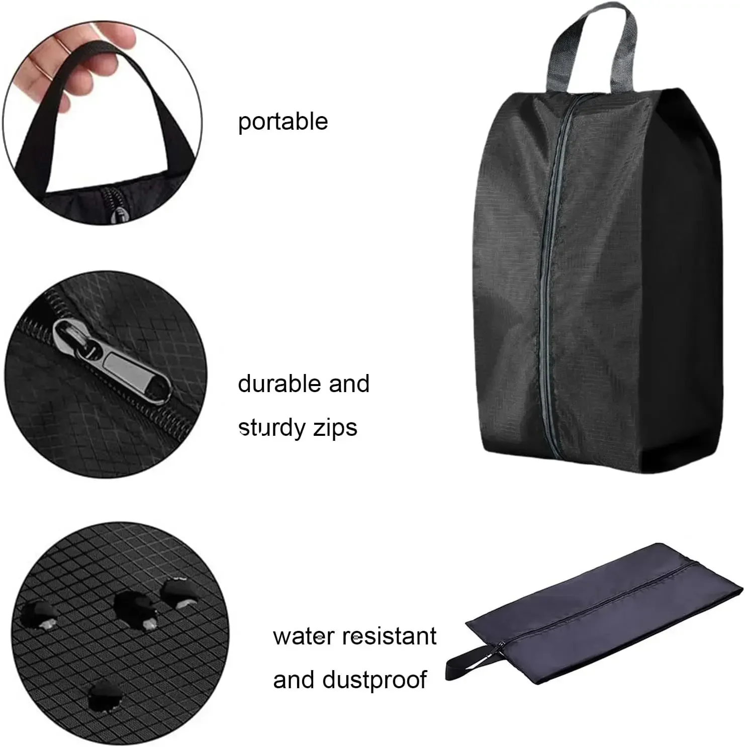 QXB01-Bolsa de zapatos impermeable portátil para hombre y mujer, bolsa de almacenamiento multifunción plegable para viajes al aire libre y el hogar