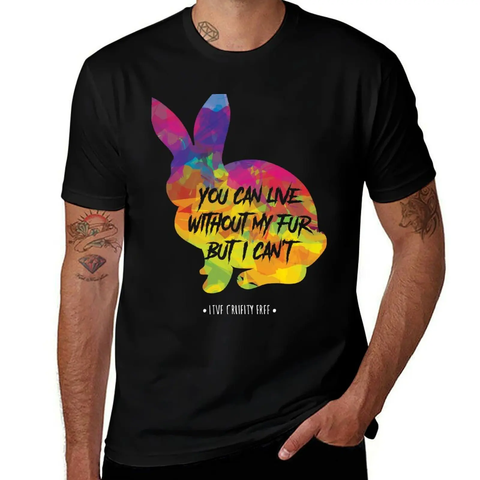 T-shirt anti-fourrure, anti-cruauté envers les animaux, protection des animaux, T-shirt imprimé avec un motif minimaliste