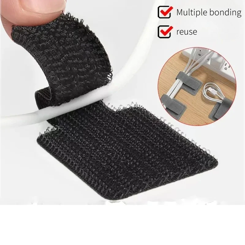 Reusable Cable Ties Fastening Wire Organizer Cord Rope Holder Self Adhesive Adjustable Cord Organizer Straps Desk Management