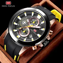 MINI FOCUS Army Watches Men cinturino in Silicone cronografo orologio al quarzo orologio da polso sportivo di lusso Top Brand Relogios Masculino 0287