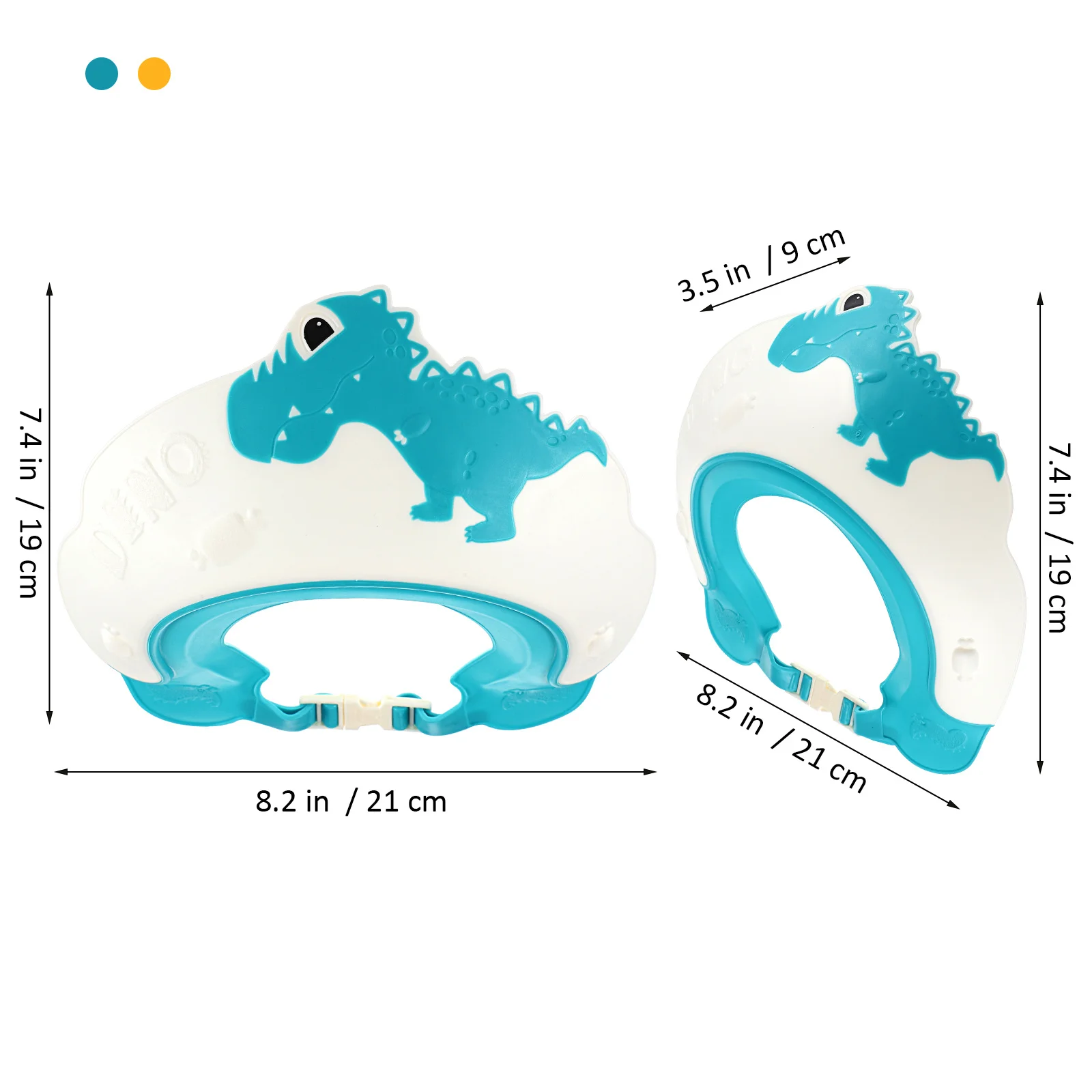 4 szt. Czapeczek do kąpieli dla niemowląt z uroczym wzorem dinozaura, regulowane nakrycie głowy do mycia włosów, zabawne czasami kąpieli, osłona na szampon dla dzieci, czapeczki do kąpieli dla niemowląt