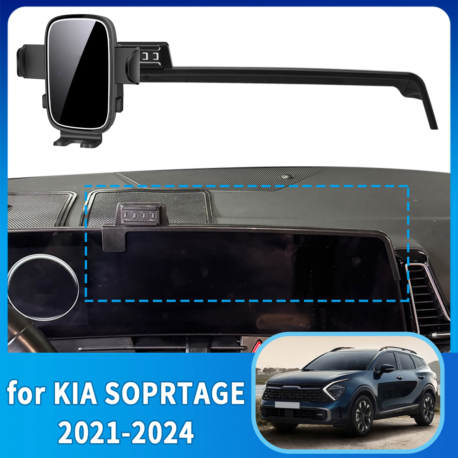 

Держатель для телефона, кронштейн для крепления на экран приборной панели, простая установка, подходит для KIA Sorento NQ5 2021-2024 ​ ​ Автомобильные аксессуары