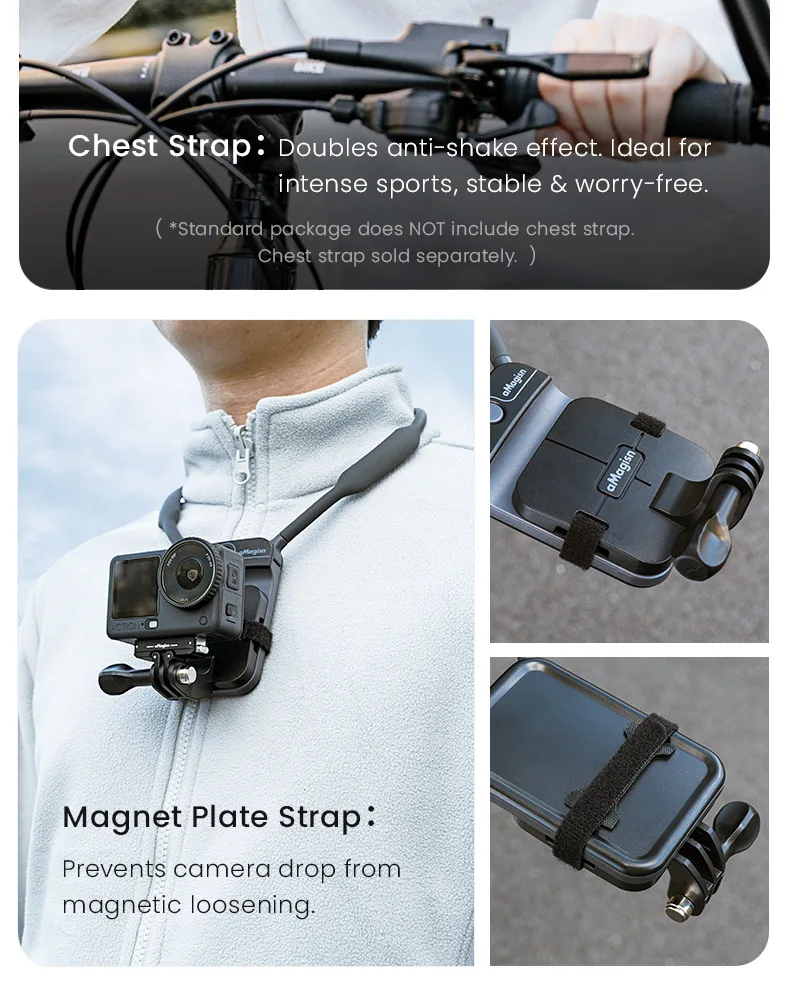 aMagisn Unsichtbare Magnetische Nackenhalterung POV-Halter für Gopro 13 12 11 DJI Action 6 5 Pocket 4 4P Insta360 AcePro Luna Ultra X5 X6 – Detail 18