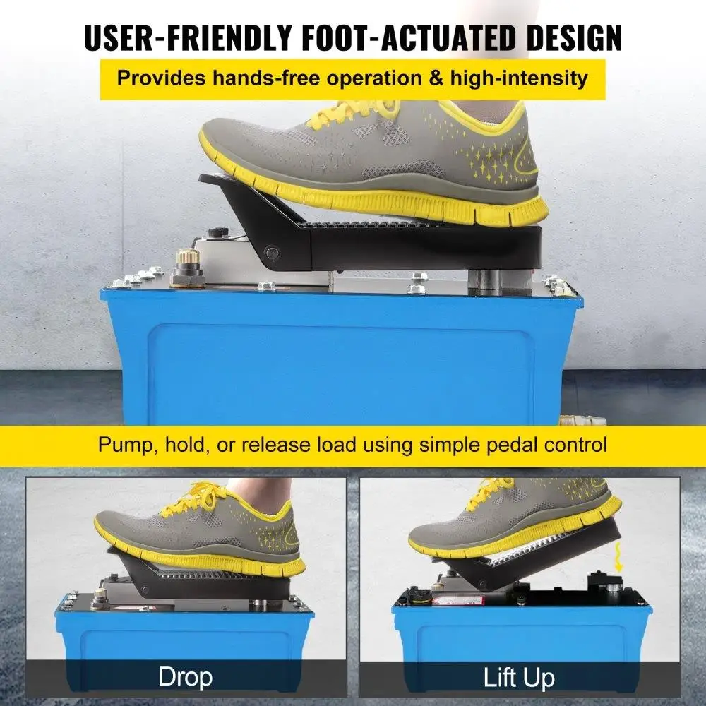 Air ปั๊มไฮดรอลิก 10000 PSI แรงดันสูง Over เท้าไฮดรอลิกปั๊ม 1/2 แกลลอนอ่างเก็บน้ํา Treadle Actuated 3/8 ท่อ NPT