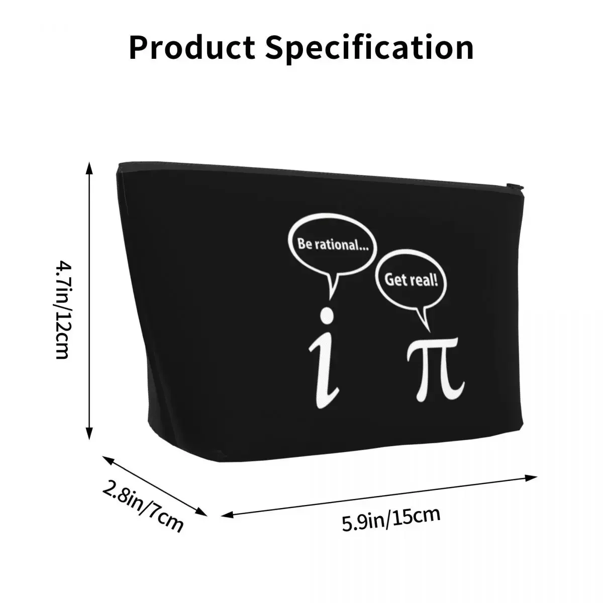 Be Rational Get Real Imaginary Math Pi Makeup Bag Key Storage Bag Cosmetic Case Cosmetics Organizer For Women Female Gift