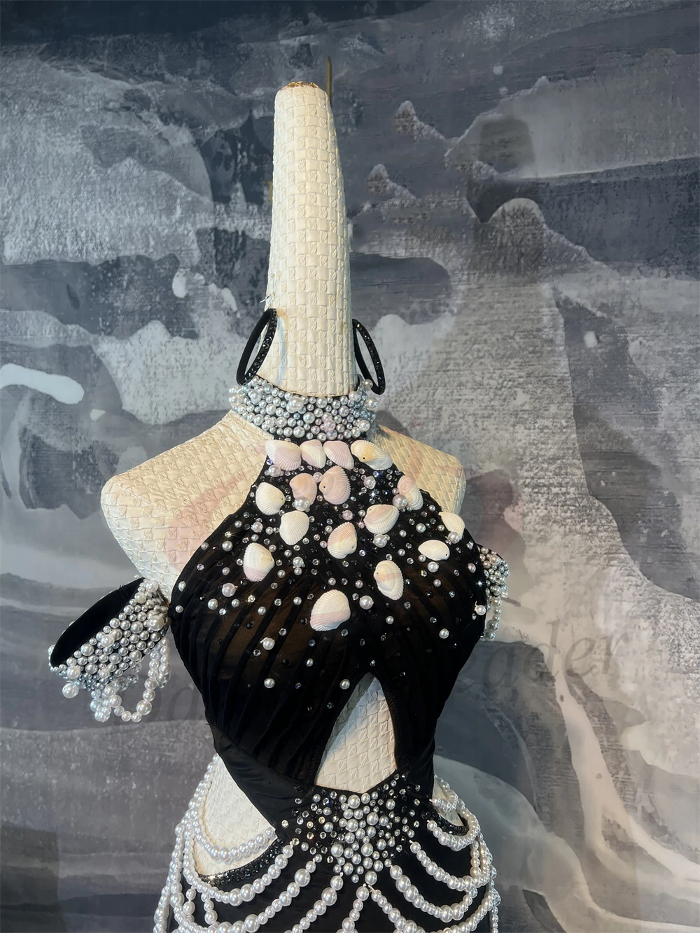 

Платье для латинских танцев для взрослых и детей, высококачественная волнистая юбка с камнем AB, платье с жемчужным цветком, женская одежда для ча-ча-танго