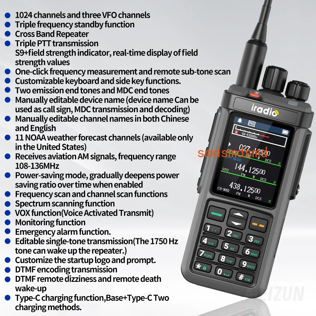 UV-98 PLUS Air Band Walkie Talkie Cross Band Repeater 2.4