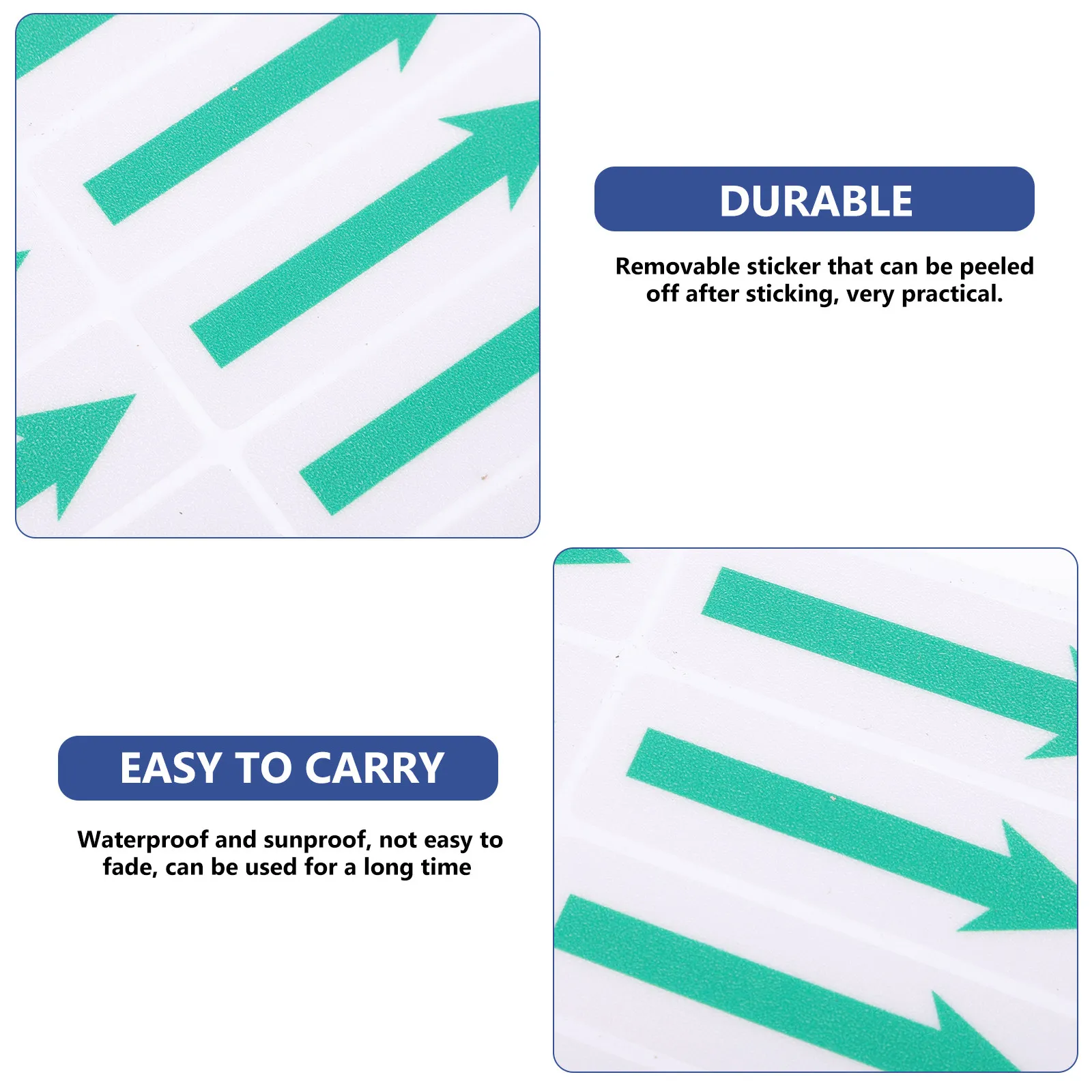 10Pcs Arrow Stickers Green White Removable Adhesive Waterproof Sunproof Floor Wall Indicator Sign Instruction Decal for Traffic