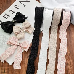 10Yards 25/40mm 3D embossment Flower Wrinkle Ribbon DIY Accessories for Bows Bouquets Gift Wrapping Sewing Clothes Materials