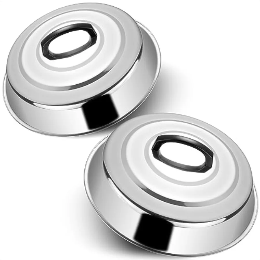 

Cheese Melting Dome Set of 212 Inch Round Basting Cover Stainl Steel Metal Steam Cover Griddle Accories for Flat Top Grill Cook