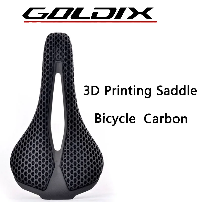 

GOLDIX 3D Printing Bicycle Carbon Saddle Ultra Light Highway MTB Racing Saddle Bicycle Cushion Bicycle Seat Accessories