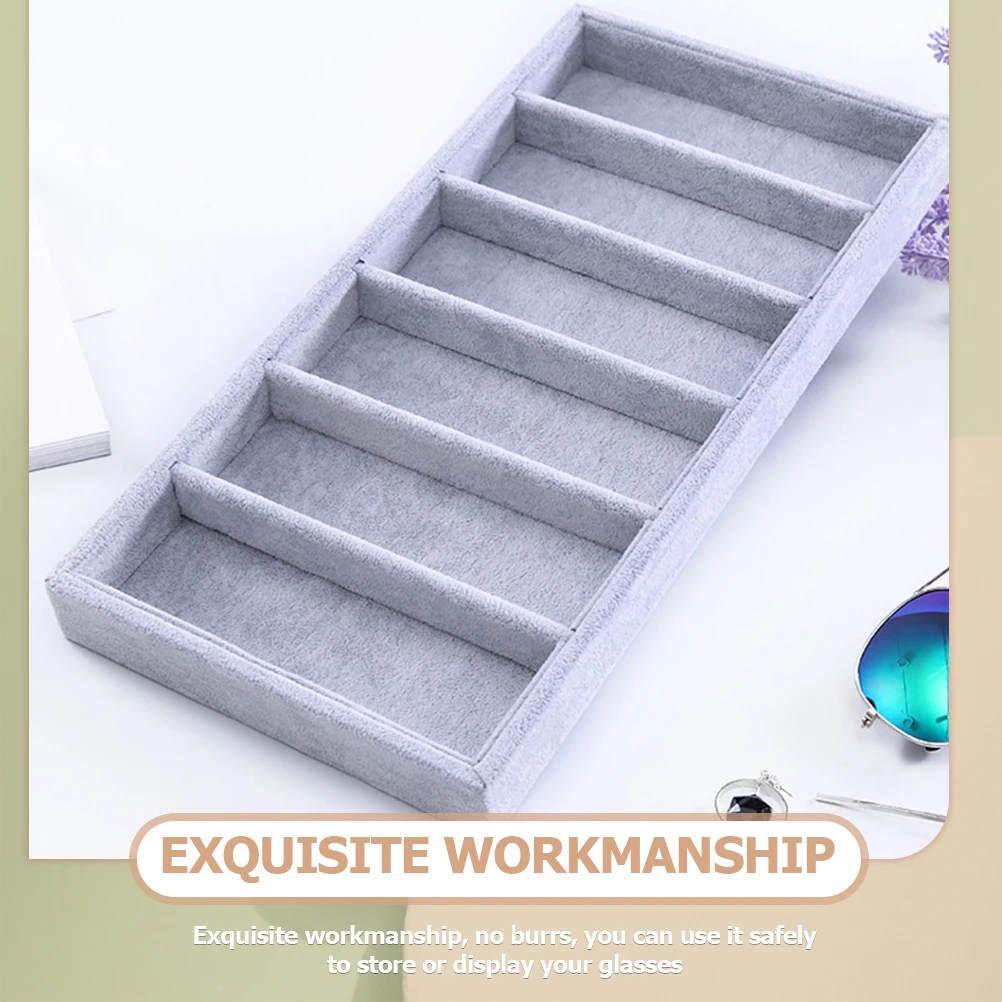

6 Slots Sunglasses Organizer Glass Box Eyeglasses Display Case Strong Durable Premium Material Portable Eyewear Holder Showcase