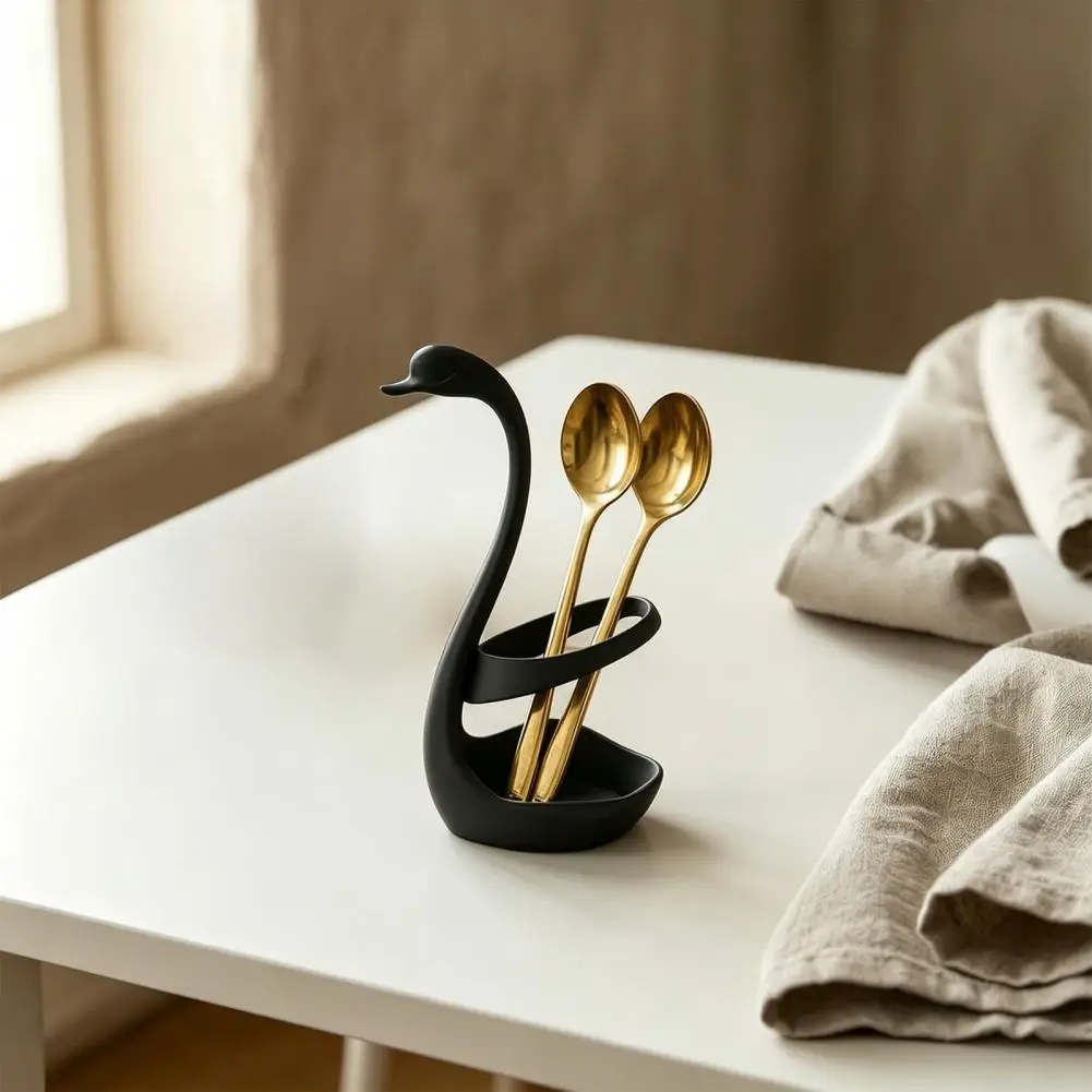 Ventilation Draining Base Organizer Pen Holder for Desk 3d Printed Elegant Swan Storage Rack with Ventilation Base for Bathroom