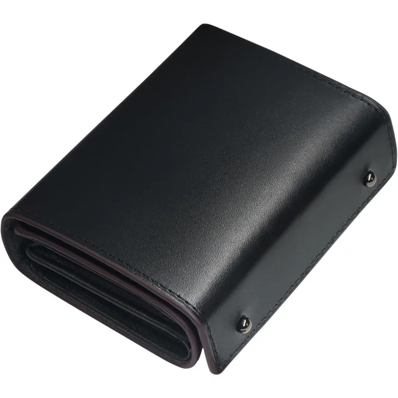 Short Three Fold Fabric Wallet for Men with Multiple Card Slots, Anti-theft Brush, Solid Color Business Tochigi Leather Wallet