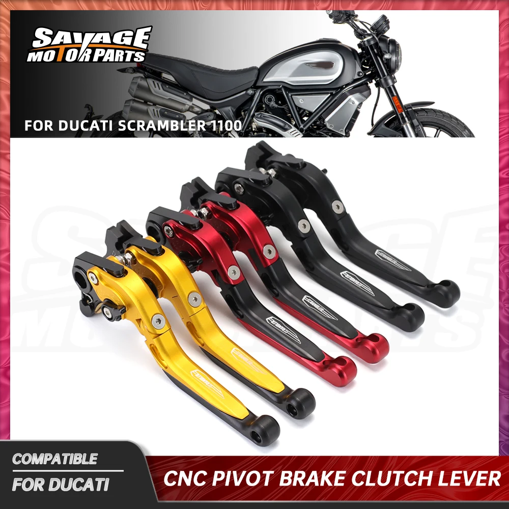 

Folding Brake Clutch Levers For Ducati Scrambler 1100 Dark Sport Tribute Pro 2018-2024 Motorcycle Adjustable Extendable Handles