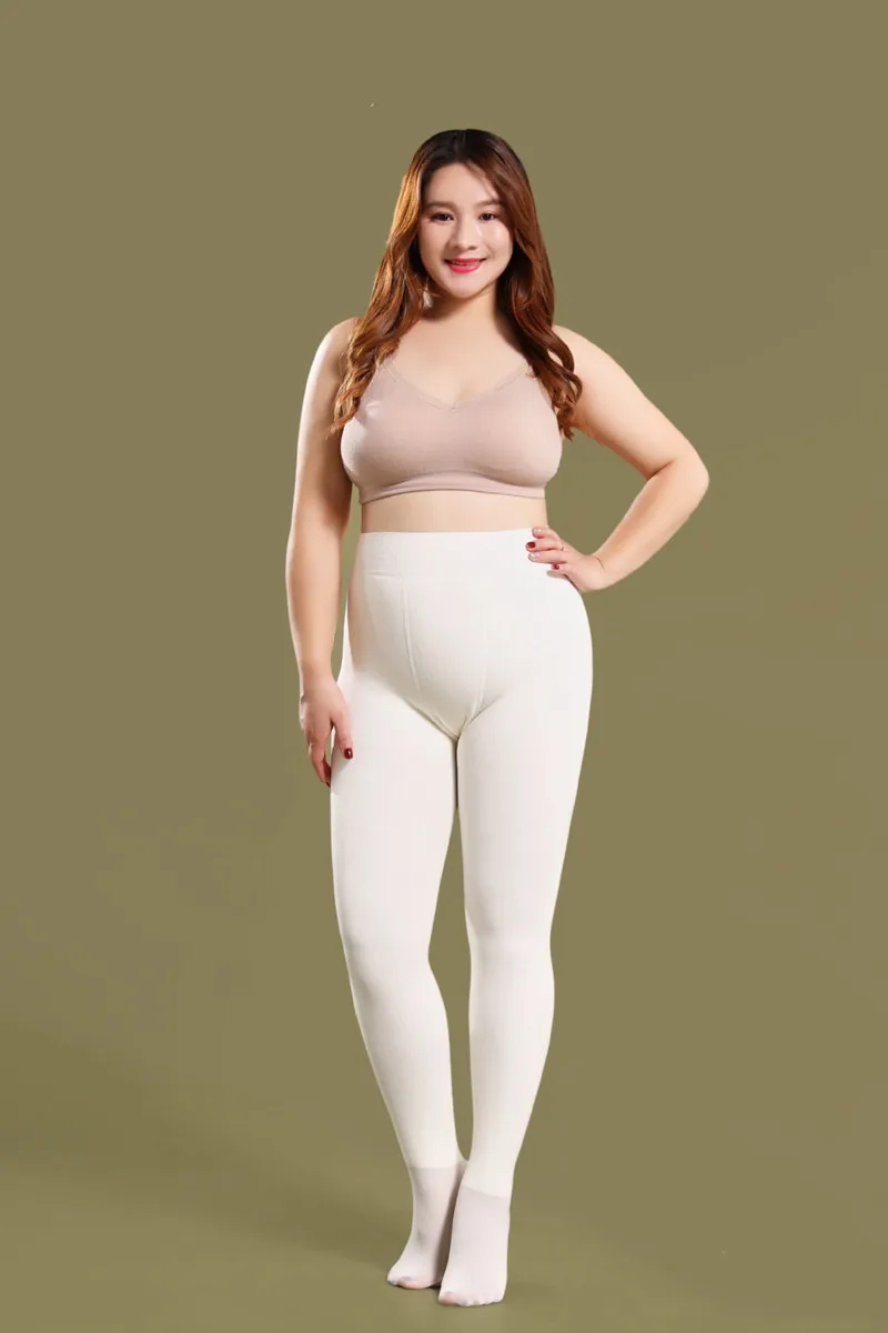 200D Plus Größe Warme Strumpfhosen Frauen Fleece Strumpfhosen Tanz Ballett Frau Dicke Warme Stretchy Strumpf Weibliche Weiße Strumpfhosen Mädchen – Detail 13