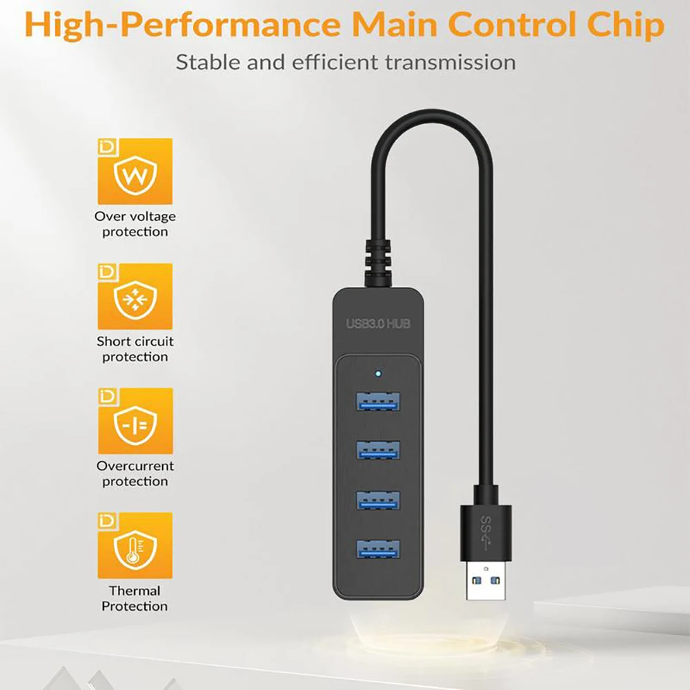 5A Multi Poorten USB 3.0 HUB Splitter Type C Hoge Snelheid Multi Extender USB Type C Expander Power Adapter voor Computer Accessoires