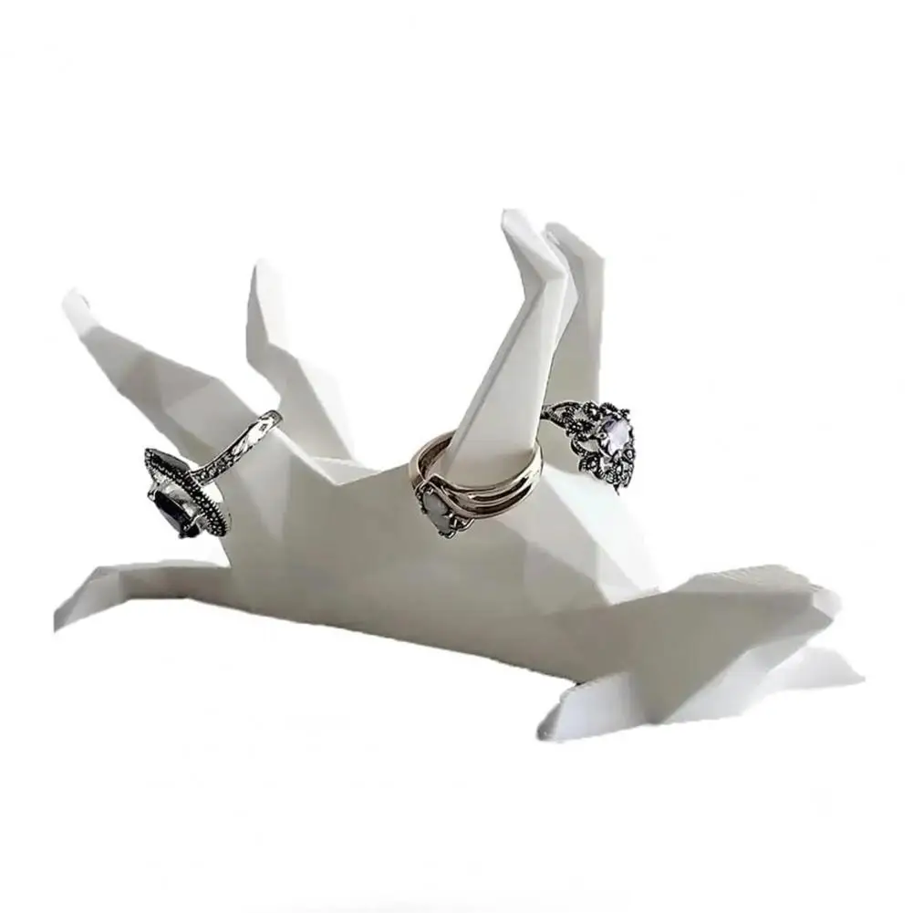 

Artistic Ring Holder Dog Ring Holder Jewelry Organizer Stand Desktop Figurine Decoration for Pet Lovers Men Women Office Room