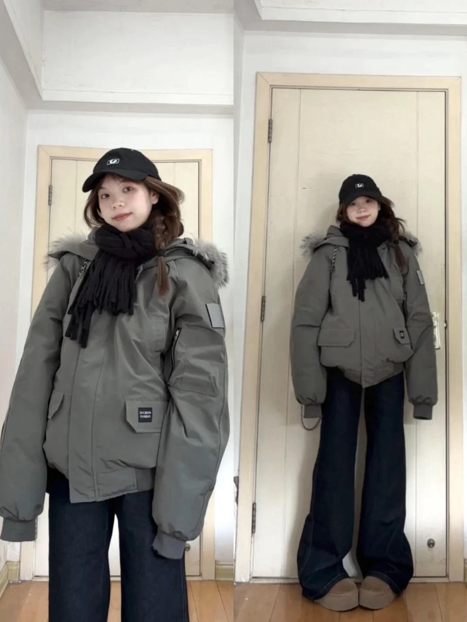 

Американская парка в стиле ретро с большим меховым воротником и капюшоном, хлопковая куртка, женская зимняя универсальная спецодежда, пальто с хлопковой подкладкой