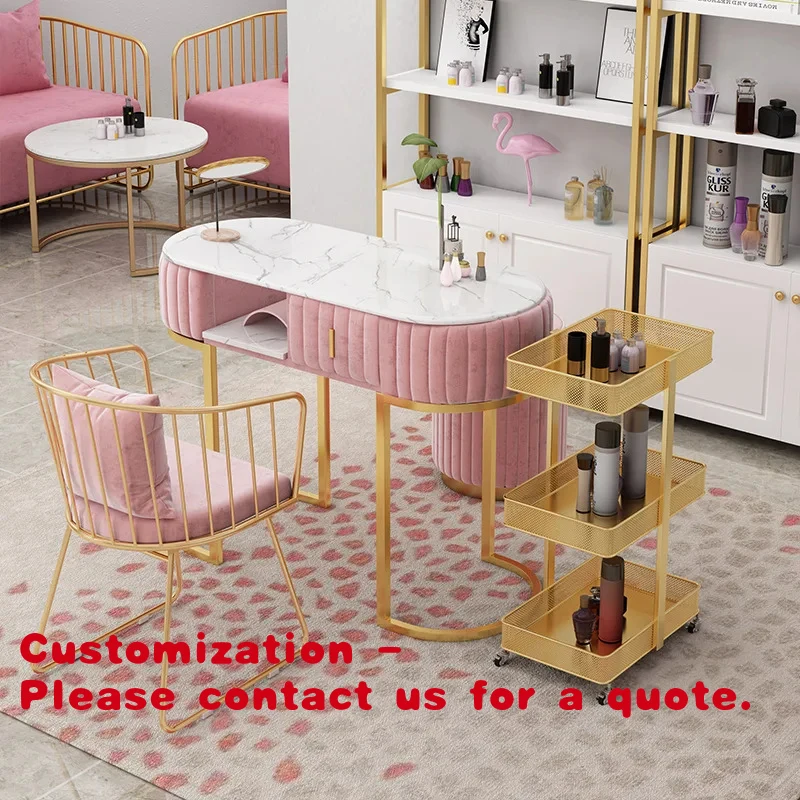

Customize.Nordic Marble Beauty Nail Tables and Chairs Sets Nails Salon Furniture Manicure Table Nail Desk Sale