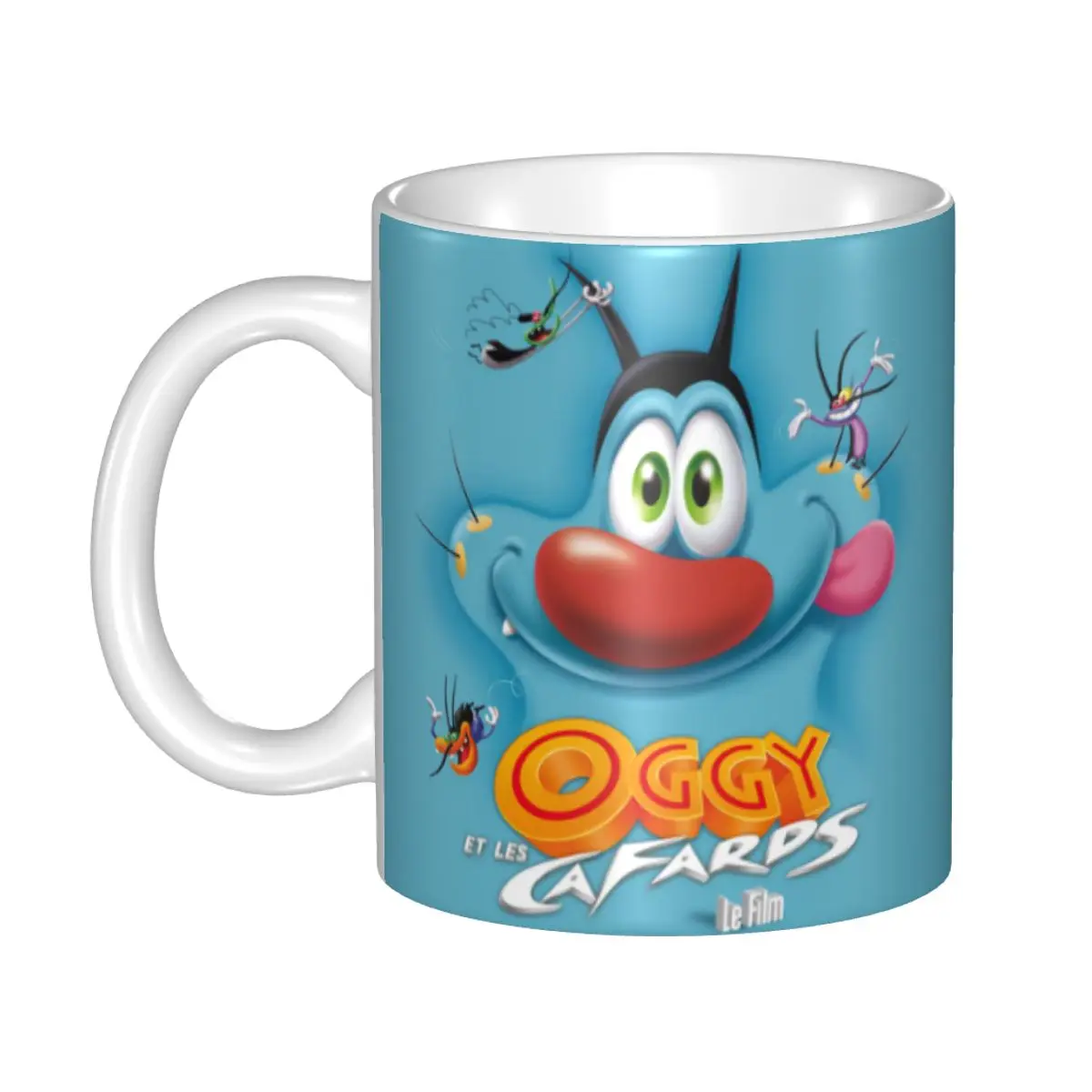 Oggy And The Cockroaches Coffee Mug DIY Customized French Anime Cartoon Ceramic Mug Creative Present