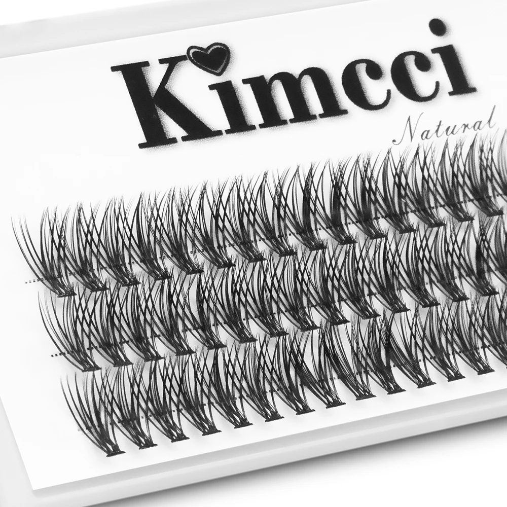 Kimcci 60 nodi/custodia Natural False Eyelash Extension Makeup 30P Mink Individual Faux Eye Lashes innesto finto professionale Cilias