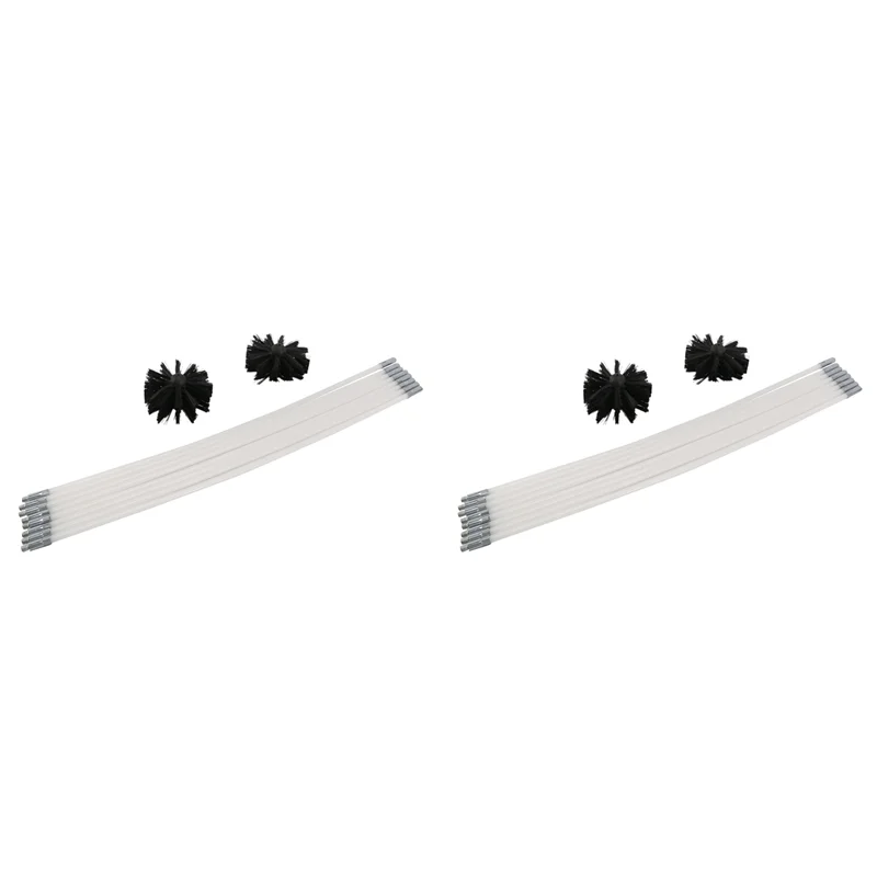 A56P-Dryer Vent/Duct Brush Cleaning Kit, Chimney Cleaning Kit Lint Remover, Extends Up To 16 Feet, 4 Pack Brush Head