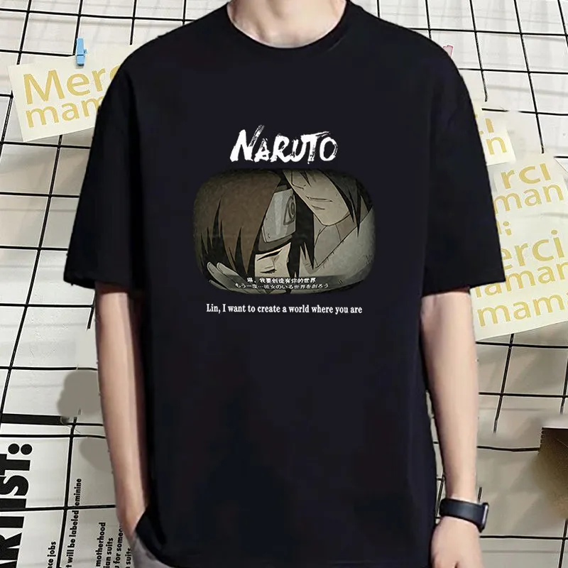 Naruto Surrounding Short Sleeve Animation Anime Summer T-shirt Round Neck Printing Loose Top