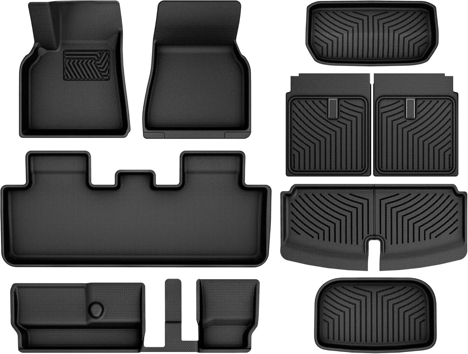 

Floor Mats for Tesla Model Y 2024-2021 (7 Seater), All Weather Model Y Car Mats Floor Mats, Backrest Mat and Cargo Trunk Liners