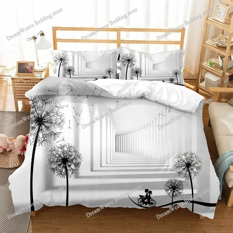 Bedding Decor Japanese Duvet Cover Branch of A Flourishing Sakura Tree Flowers Cherry Blossoms Spring Art Polyester Bedding Set