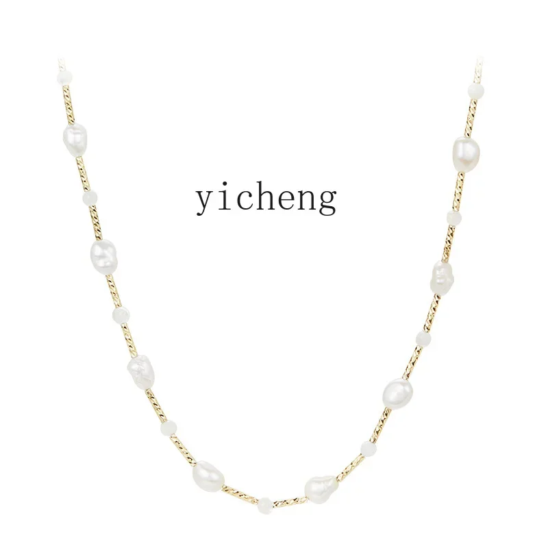 HSN Natural Baroque Pearl Necklace Gypsy Collarbone Chain Niche Accessories