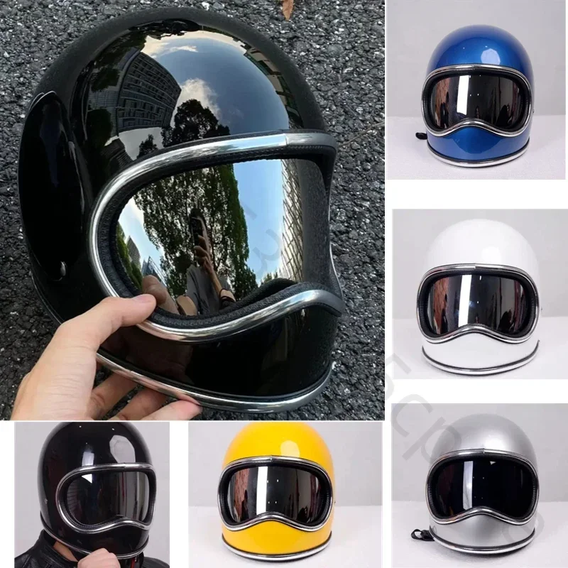 Korea Style Motorcycle Helmet Japan Tech High Strength Fiberglass Shell Moto Helmet DAVID 2 Series Rider Gears Vintage Capacetes