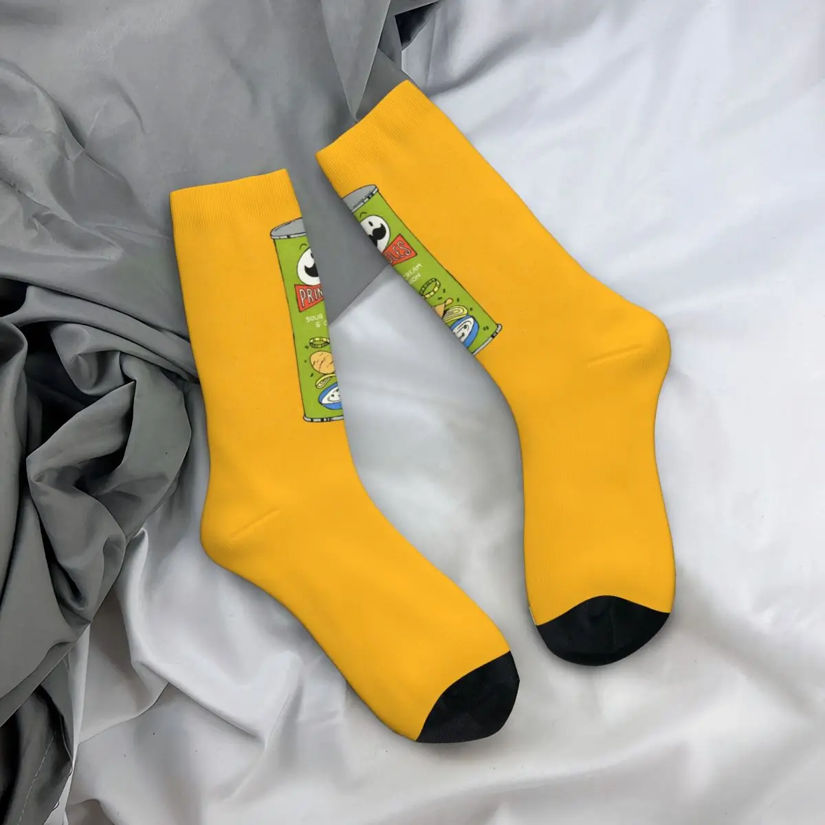 

Pringles Chip Socks Modern Stockings Men High Quality Skateboard Socks Autumn Custom Anti Slip Socks