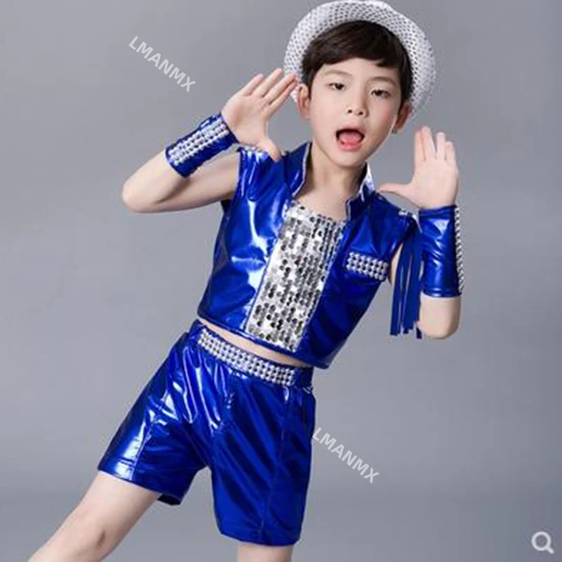 Children's jazz dance costumes boys and girls sequins princess pettiskirt children's hip hop modern dance gauze dance costumes