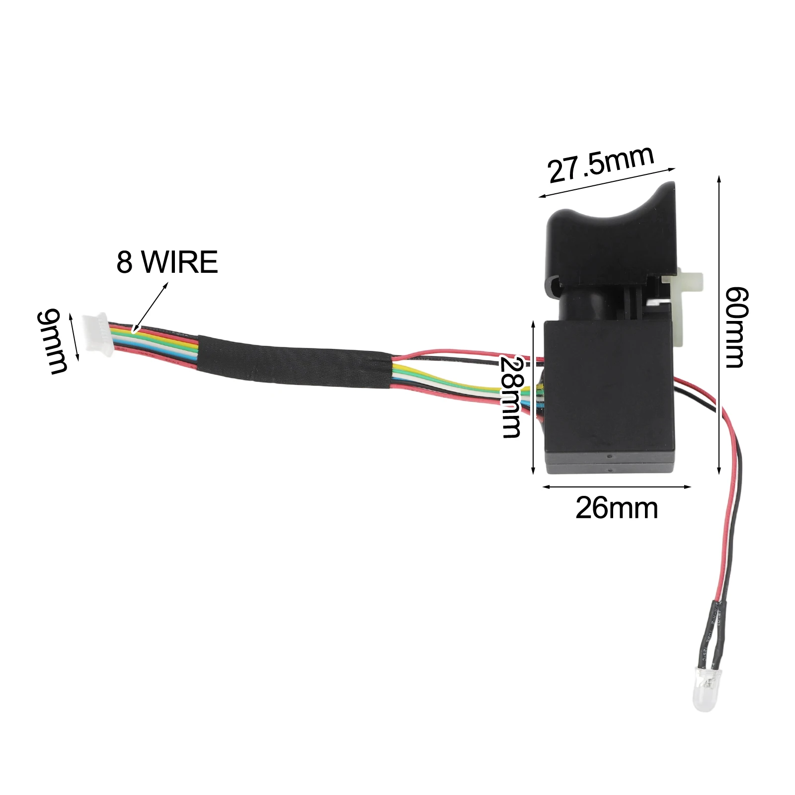 

Сменный электрический ключ, бесщеточный переключатель скорости для 2106161169 с подсветкой, совместимый с 7 инструментами для электрической дрели от 2 В до 24 В