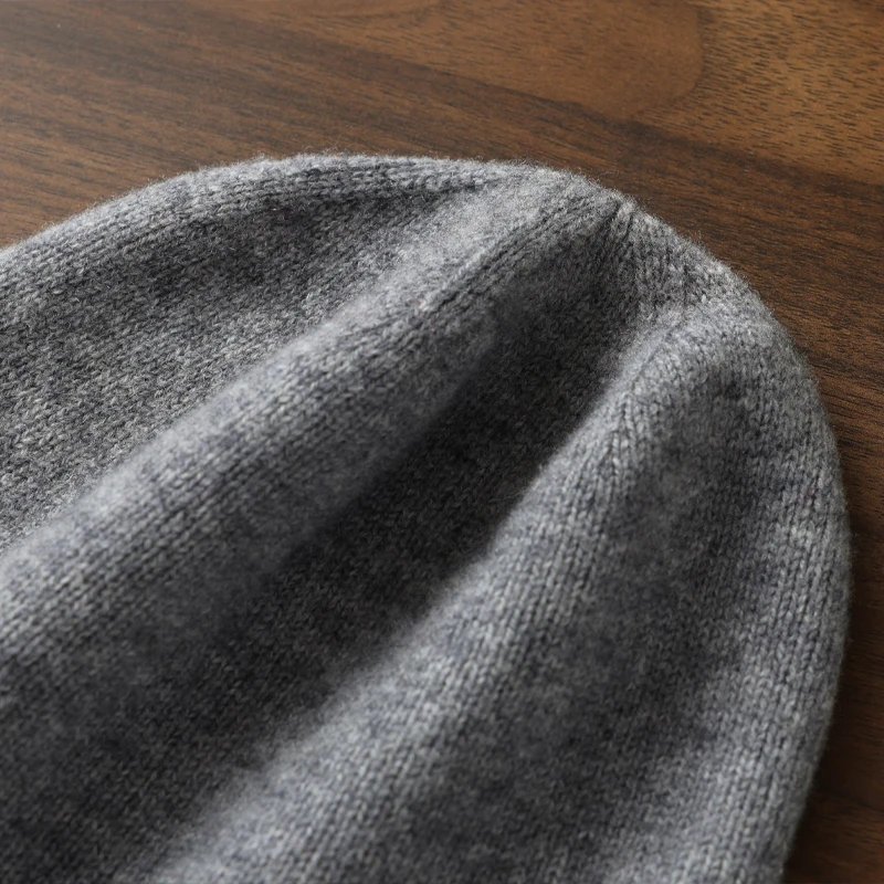2026 Winter Unisex 100% Merino Wool Hats Outdoor Casual Keep Warm Solid Color Cashmere Knitted Beanie Hat Women/Men Hedging Caps