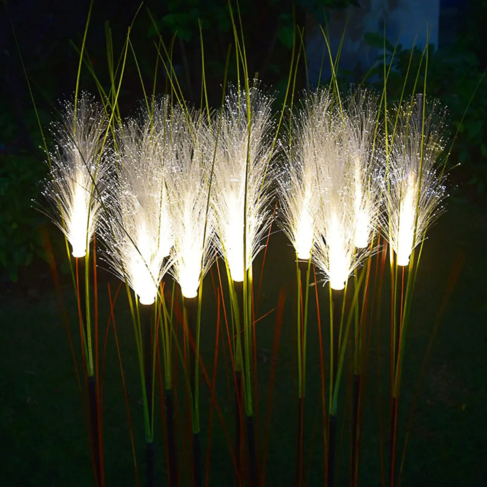 Imagem -02 - Jardim Impermeável ao ar Livre Solar Reed Lights Paisagem Lâmpadas Fibra Luz Home Pátio Decoração Simulação