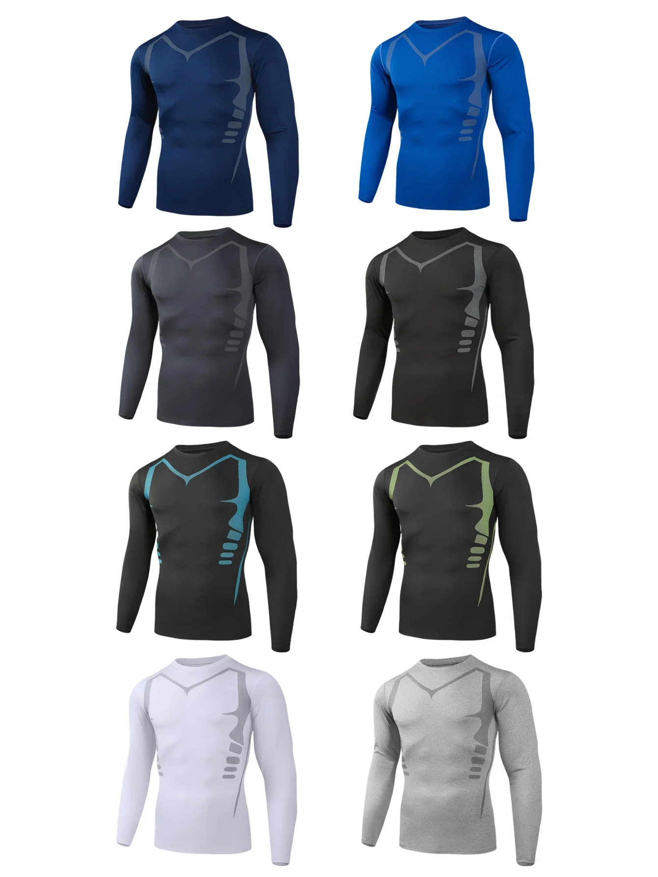 

Sports top for men, large-sized runningT-shirt for overweight people in the gym, medium to high-elastic long-sleeved cycling top