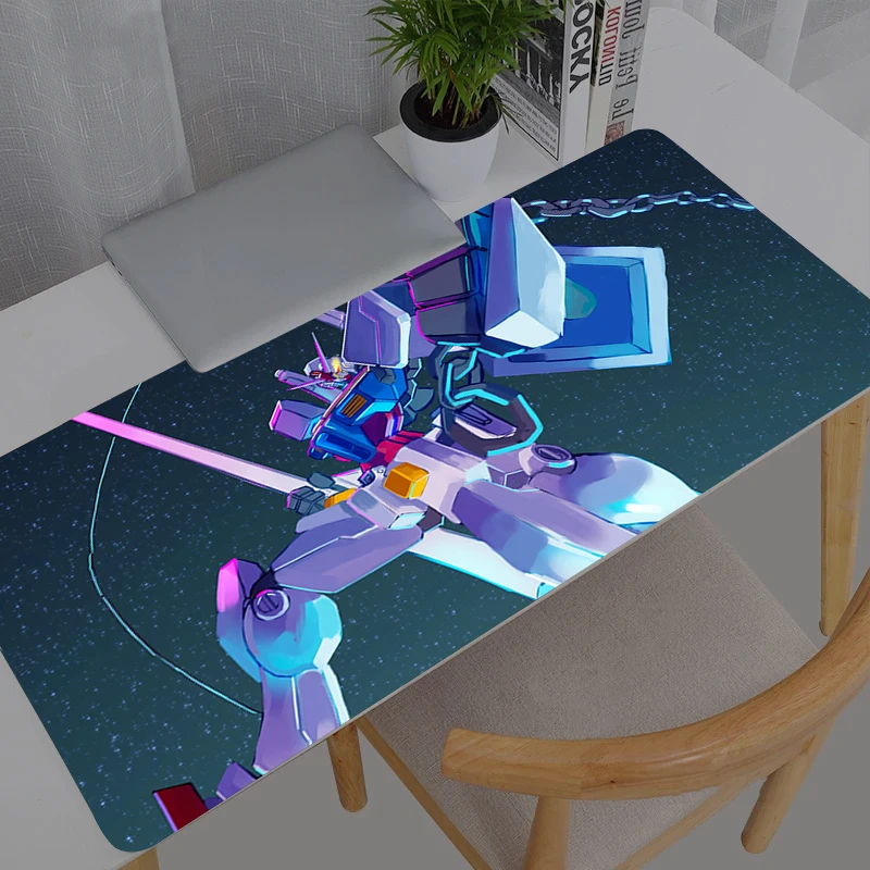 Tapis de souris Gamer XXL Mobile Suit Gundam, grand tapis de bureau pour clavier et souris, en caoutchouc, pour ordinateur portable